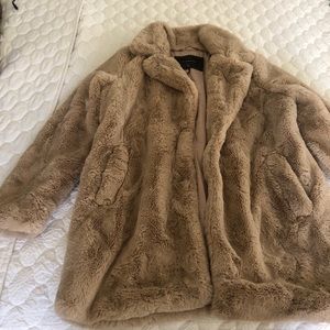 Lucky Brand Faux Fur Beige Coat